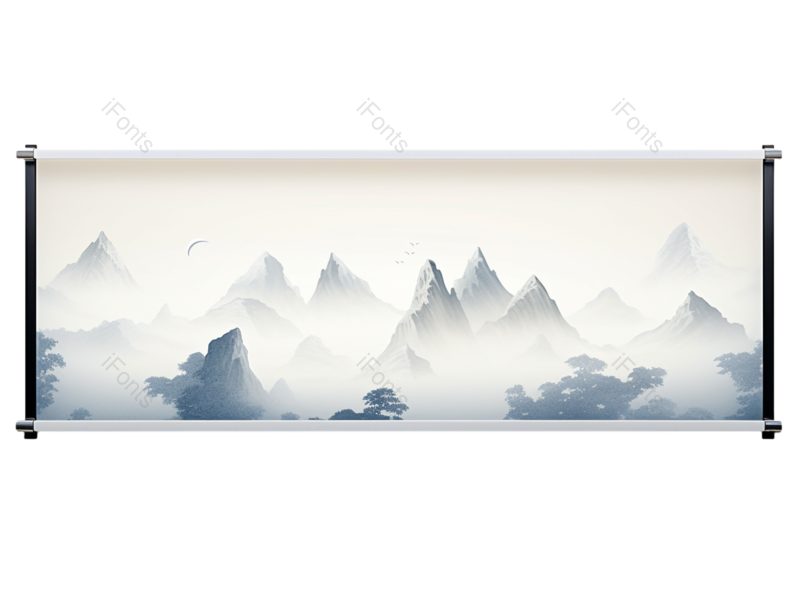 山水背景图片,中国风水墨山水元素,PNG,免抠素材